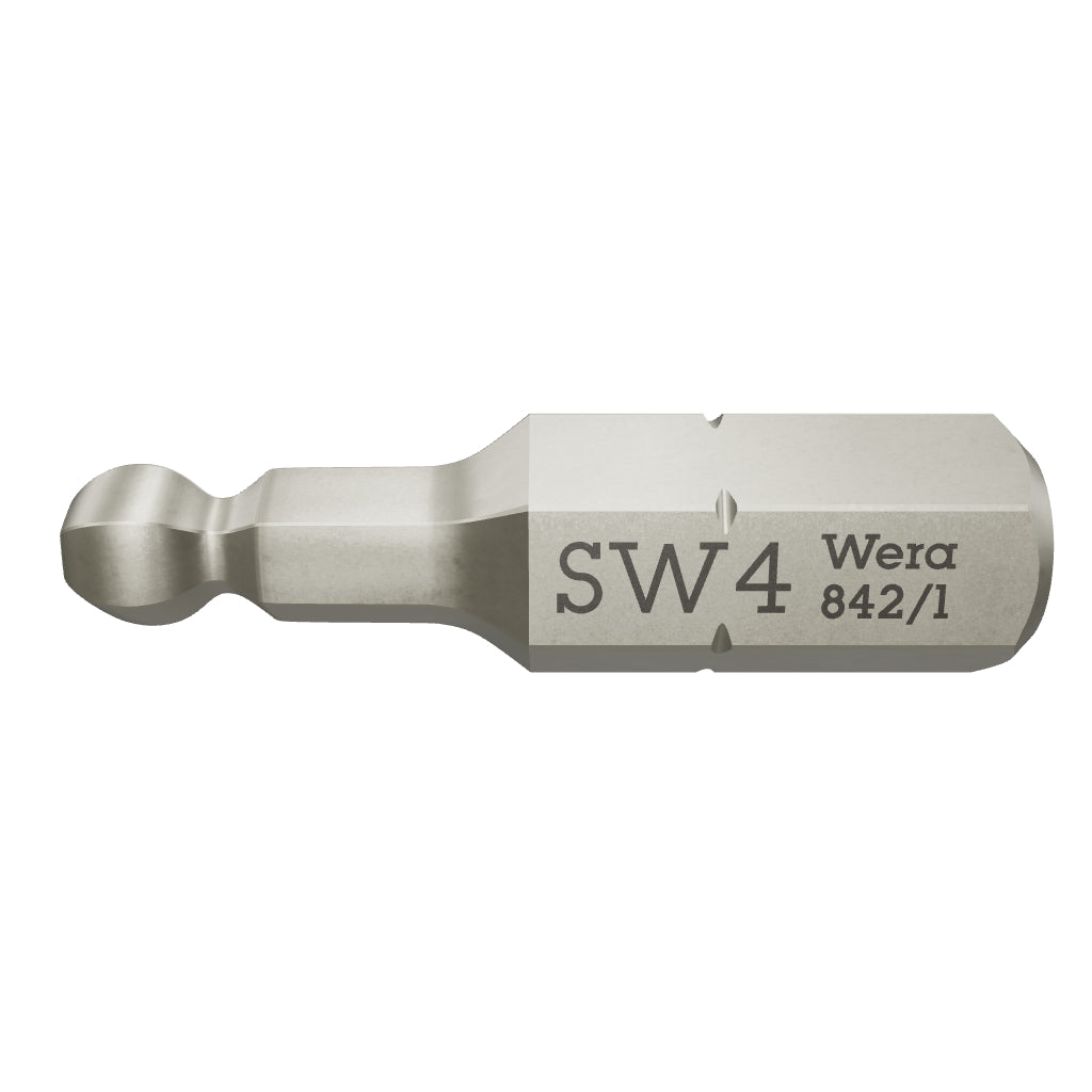 Wera 056354 4 x 25mm Ball End Hex Bit - WR056354 - KC Tool
