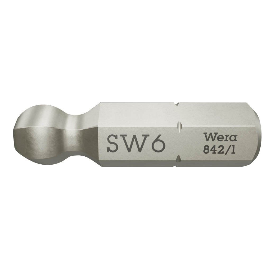 Wera 056358 6 x 25mm Ball End Hex Bit - WR056358 - KC Tool