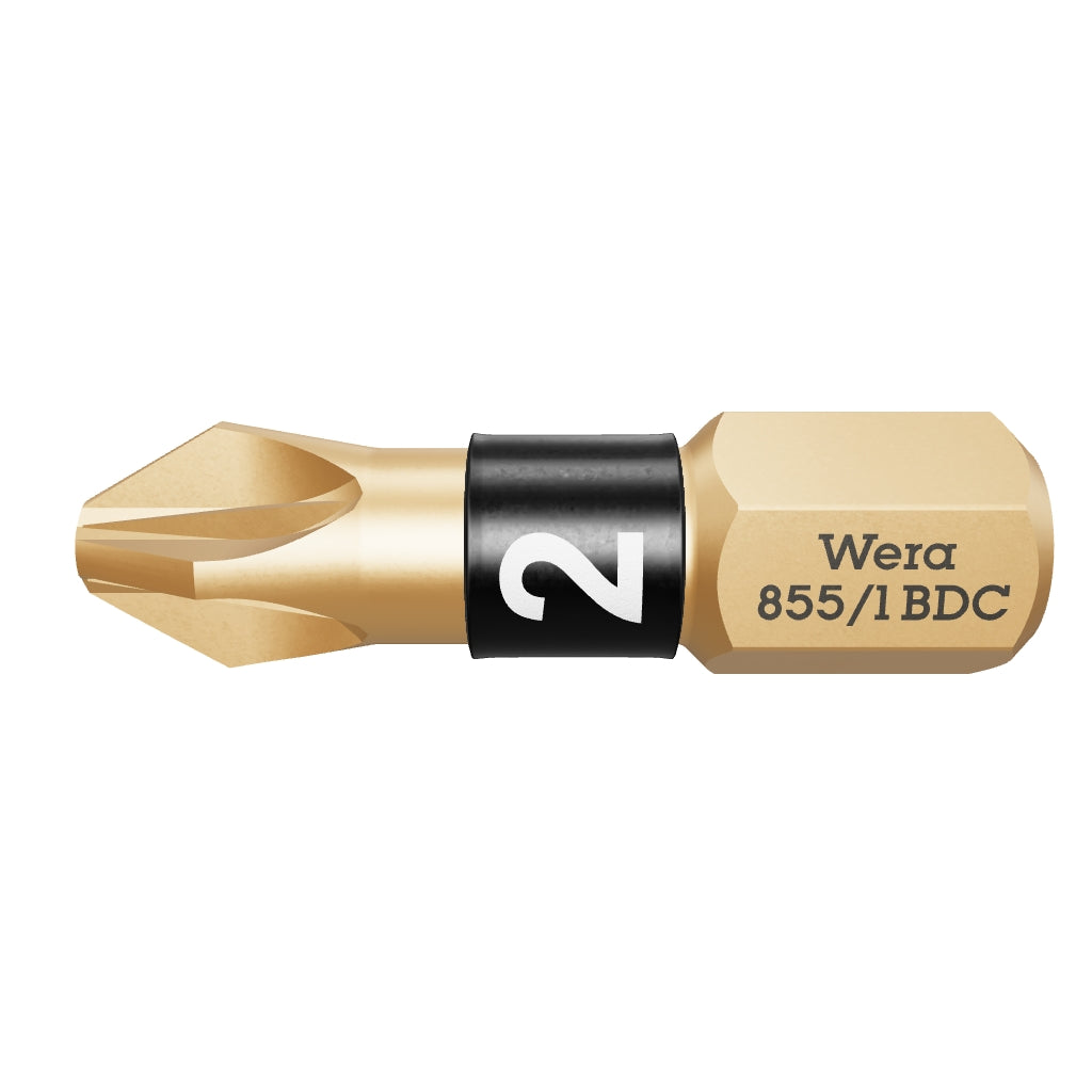 Wera 056702 #2 x 25mm Pozidriv BiTorsion Diamond Coated Bit - WR056702 - KC Tool