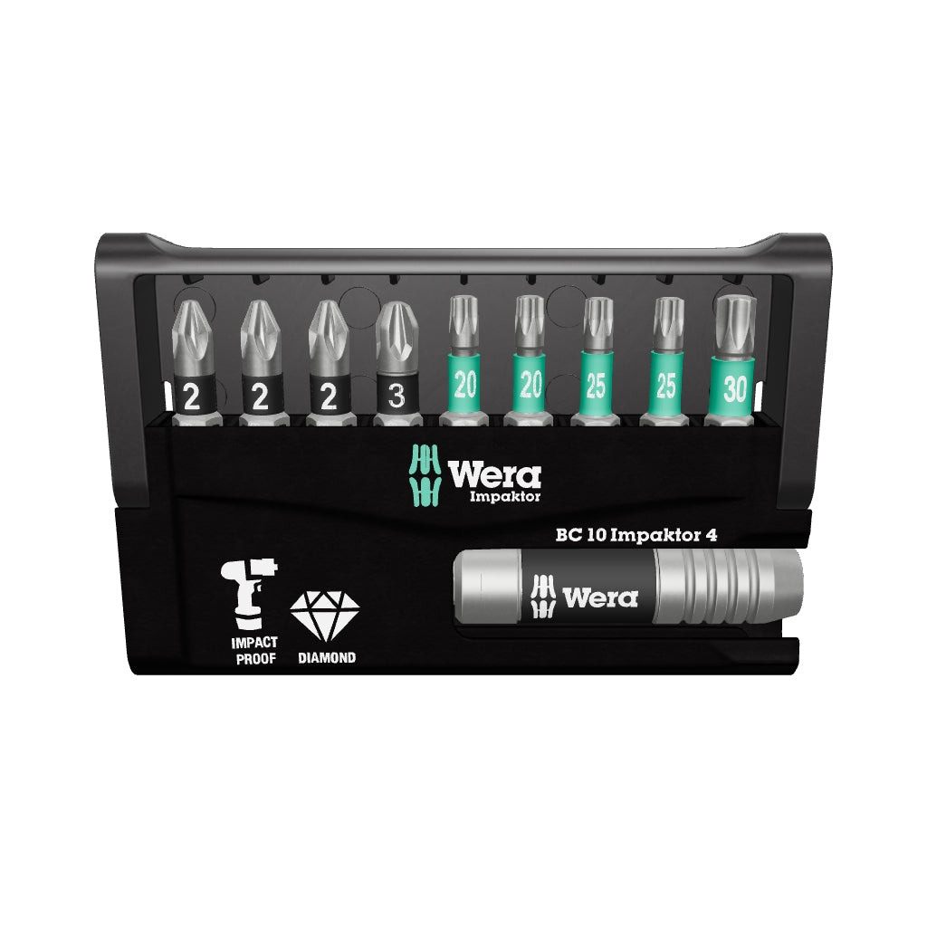 Wera 057417 Bit-Check 10 Impaktor 4 - PZ and TX - WR057417 - KC Tool