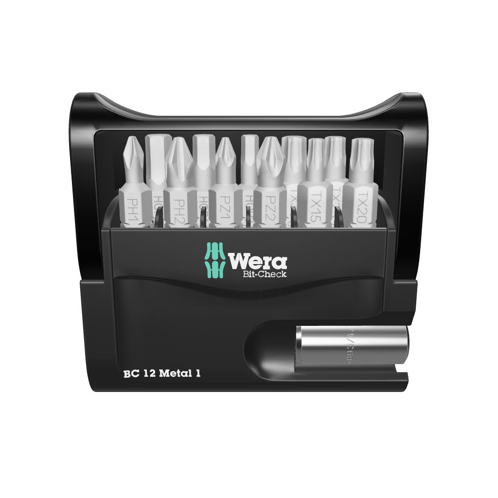 Wera 057424 Bit-Check 12 Metal 1 - PH, PZ, TX and Hex Insert Bit Set - WR057424 - KC Tool