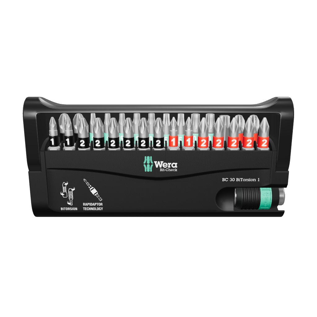 Wera 057430 Bit-Check 30 BiTorsion 1 - PH, PZ and TX Insert Bit Set - WR057430 - KC Tool