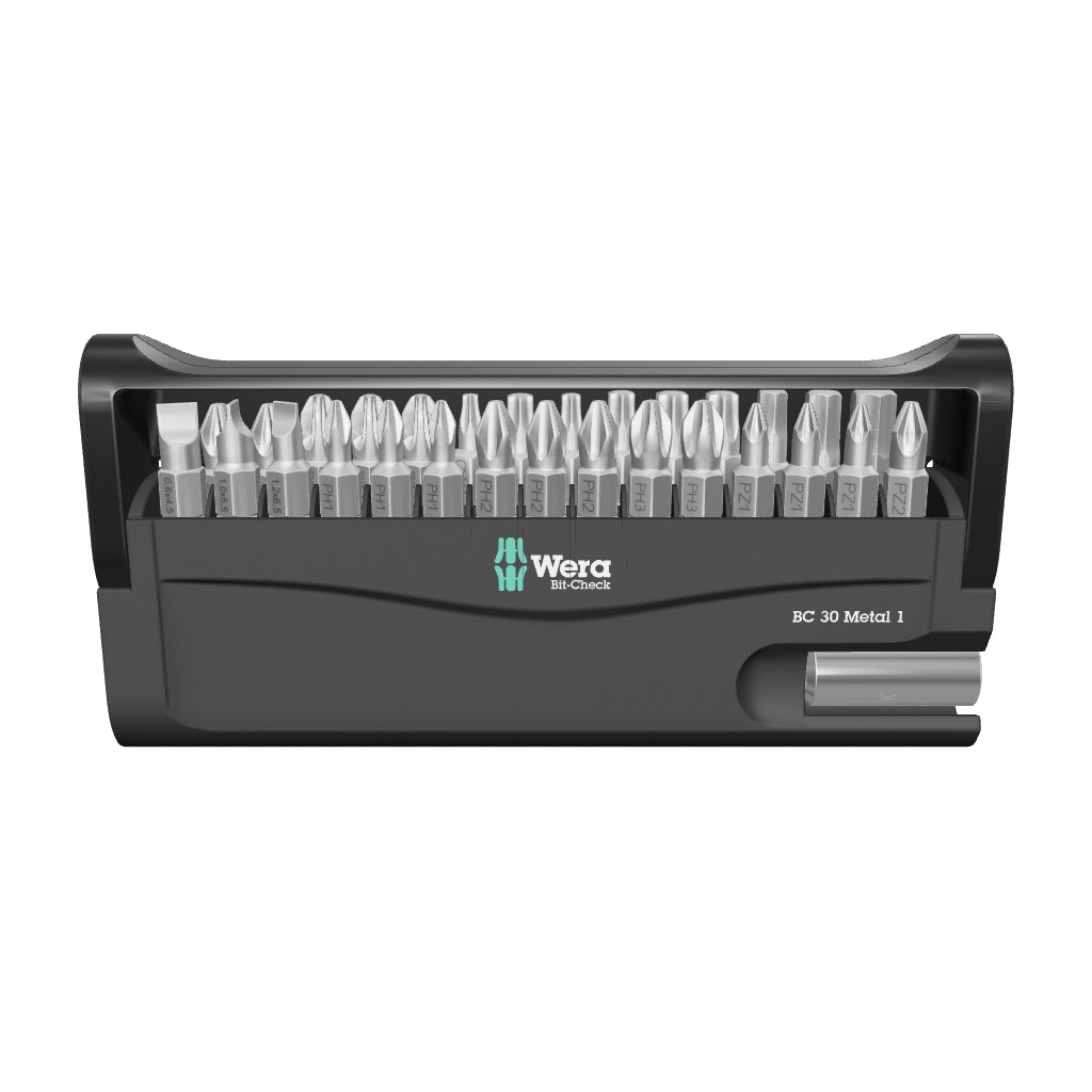 Wera 057434 Bit-Check 30 Metal 1 - PH, PZ, TX, Hex and Slotted Insert Bit Set - WR057434 - KC Tool