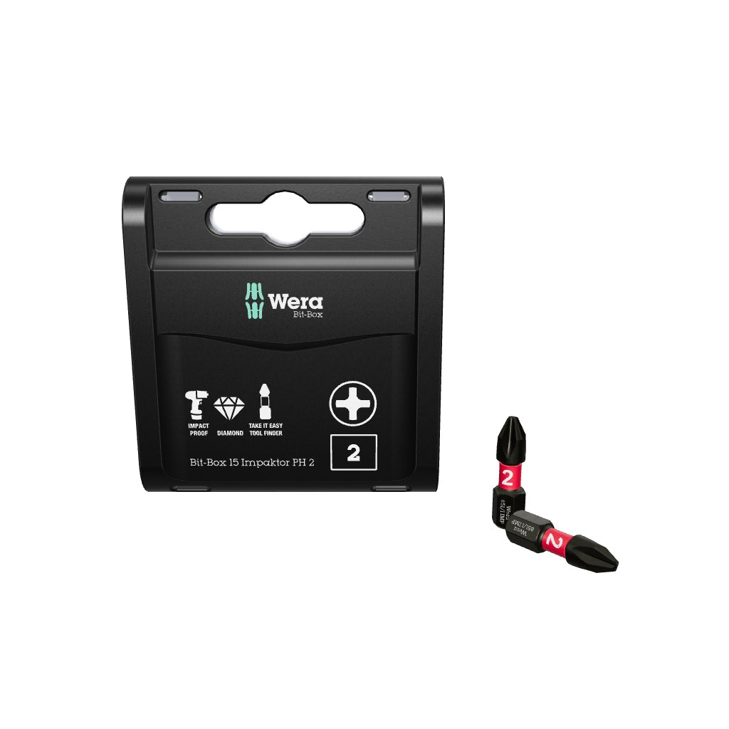 Wera 057752 Bit-Box 15 Impaktor PH Phillips #2 - WR057752 - KC Tool