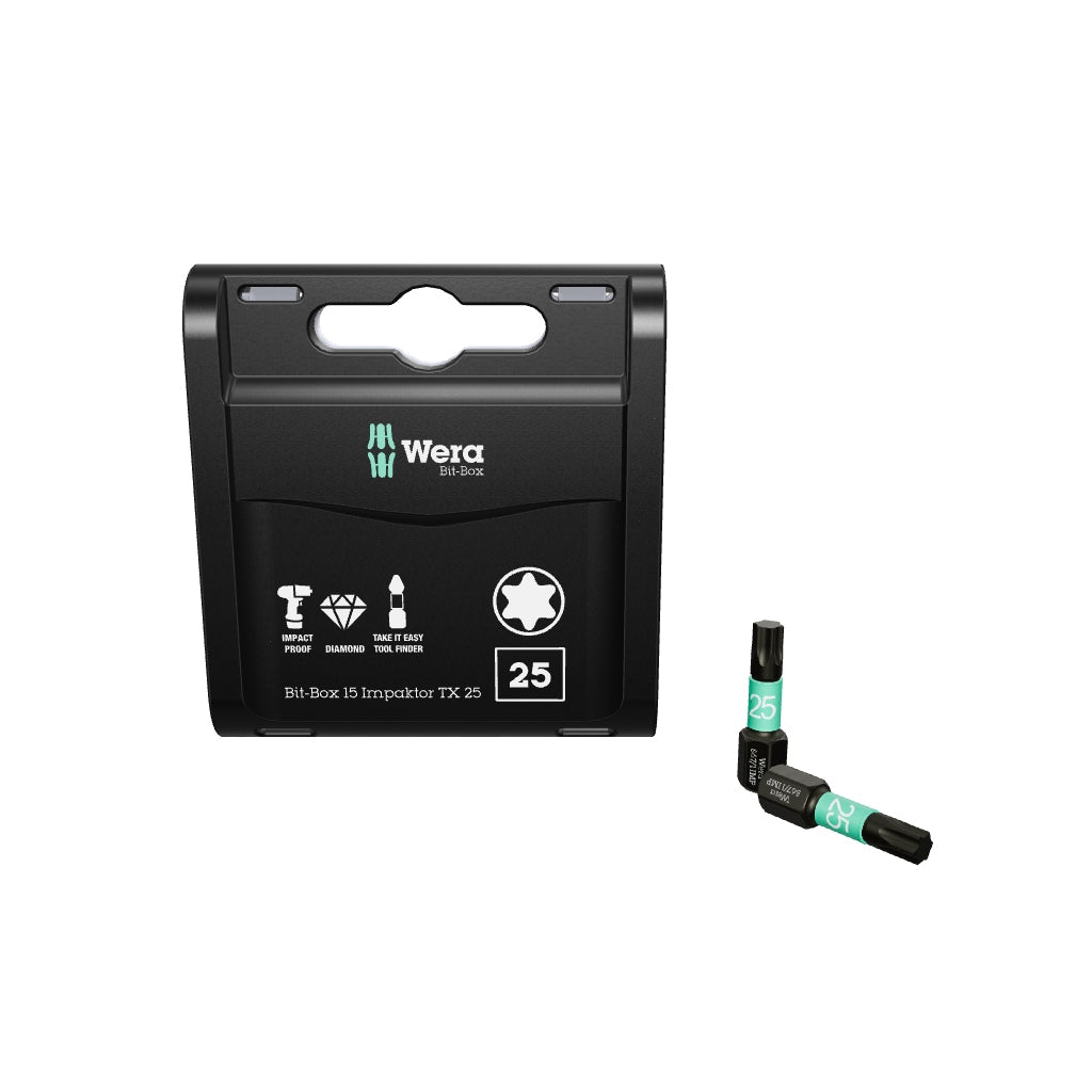 Wera 057775 Bit-Box 15 Impaktor TX TORX® T25 - WR057775 - KC Tool