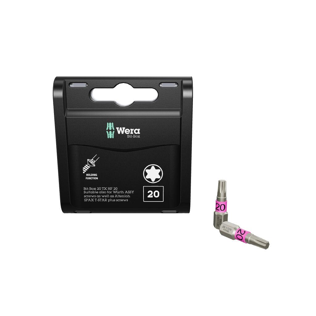 Wera 057777 Bit-Box 20 TORX® with Holding Function, T20, 20 Pieces - WR057777 - KC Tool