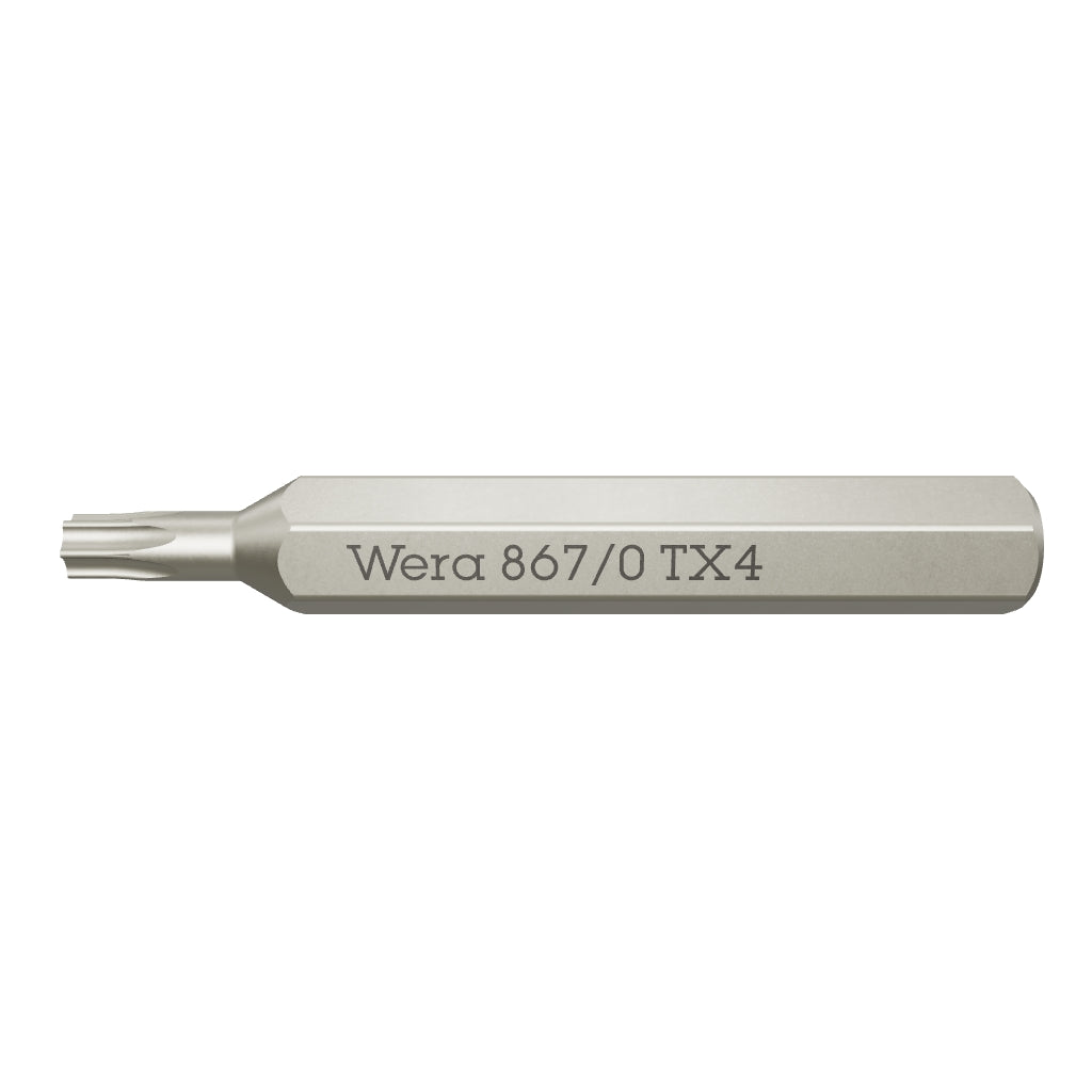Wera 058102 Micro Bit for TORX® Screws, T4 x 30mm, 4 mm Hex Drive - WR058102 - KC Tool