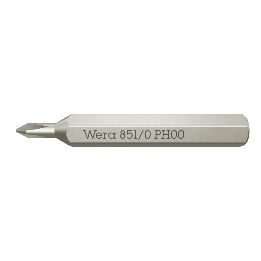 Wera 058120 Micro Bit for Phillips Screws, PH00 x 30 mm, 4 mm Hex Drive - WR058120 - KC Tool