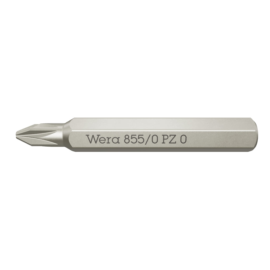 Wera 058140 Micro Bit for Pozidriv Screws, PZ0  x 30 mm, 4 mm Hex Drive - WR058140 - KC Tool
