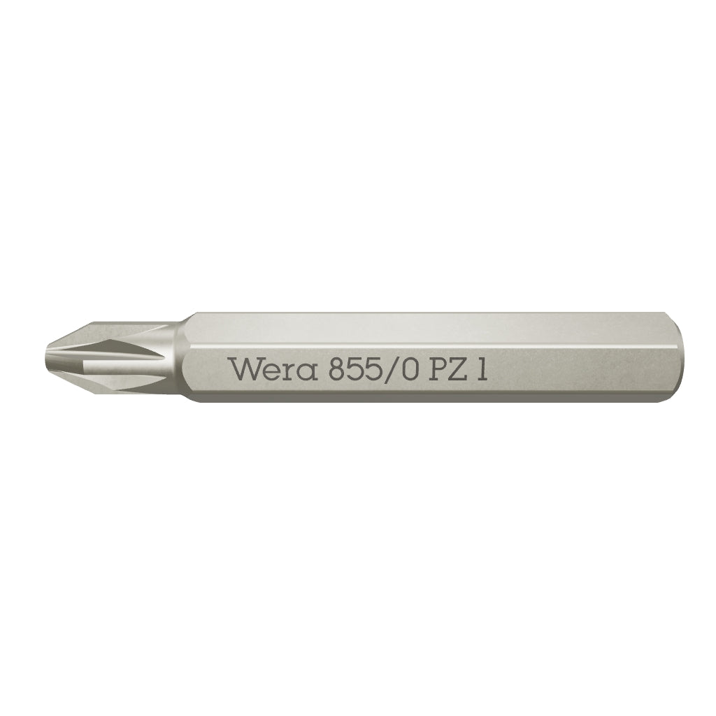 Wera 058141 Micro Bit for Pozidriv Screws, PZ1  x 30 mm, 4 mm Hex Drive - WR058141 - KC Tool