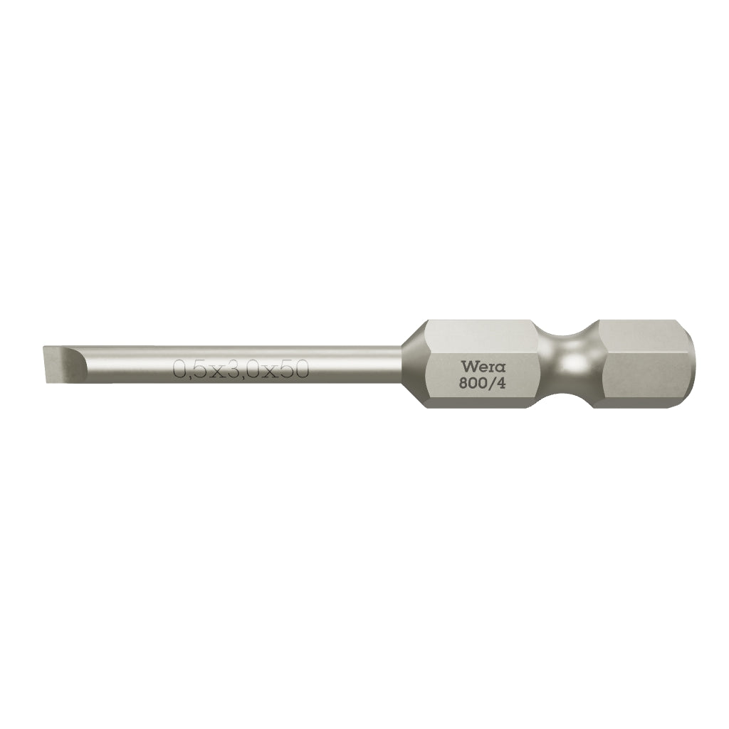 Wera 059305 0.5 x 3 x 50mm Slotted Power Bit - WR059305 - KC Tool