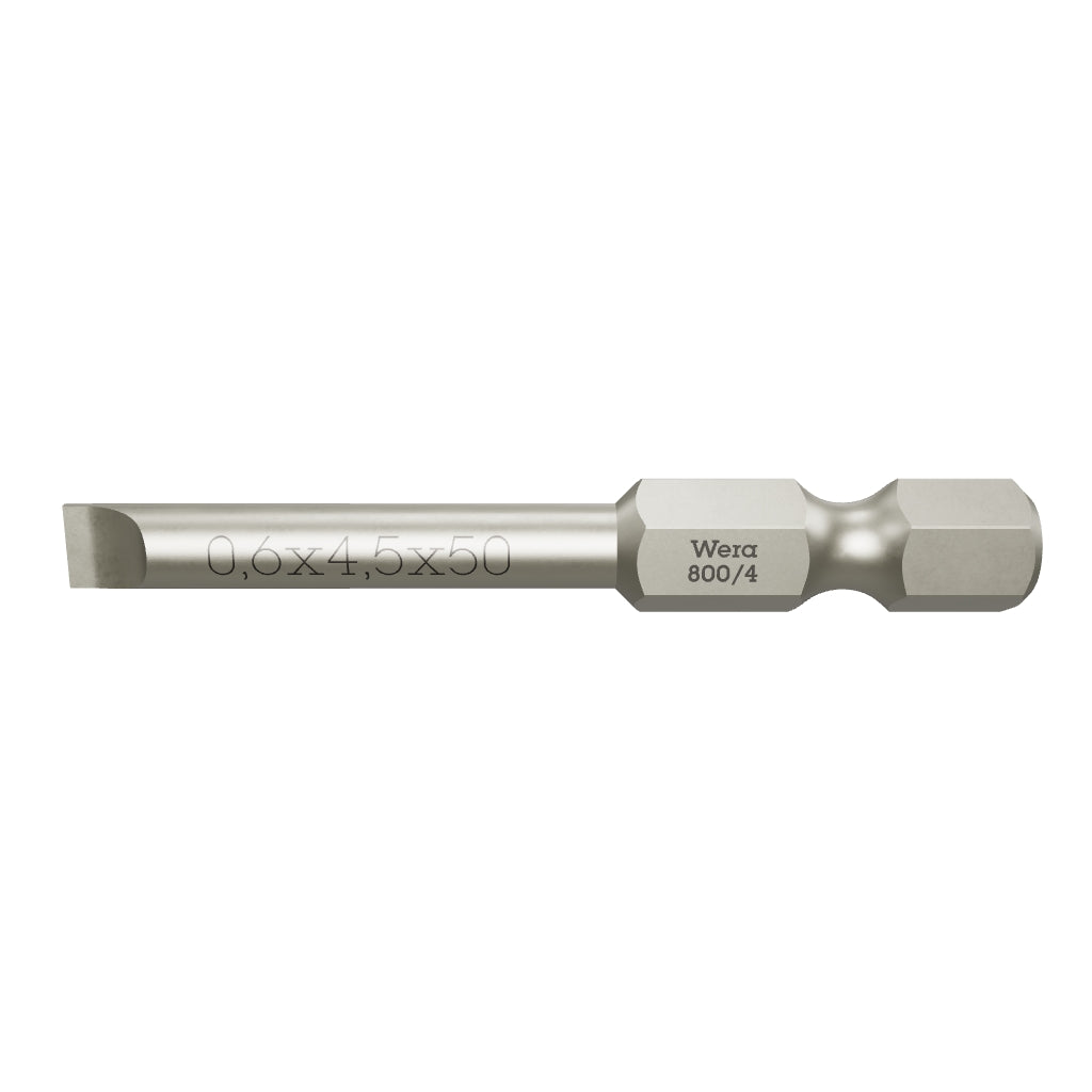 Wera 059315 0.6 x 4.5 x 50mm Slotted Power Bit - WR059315 - KC Tool