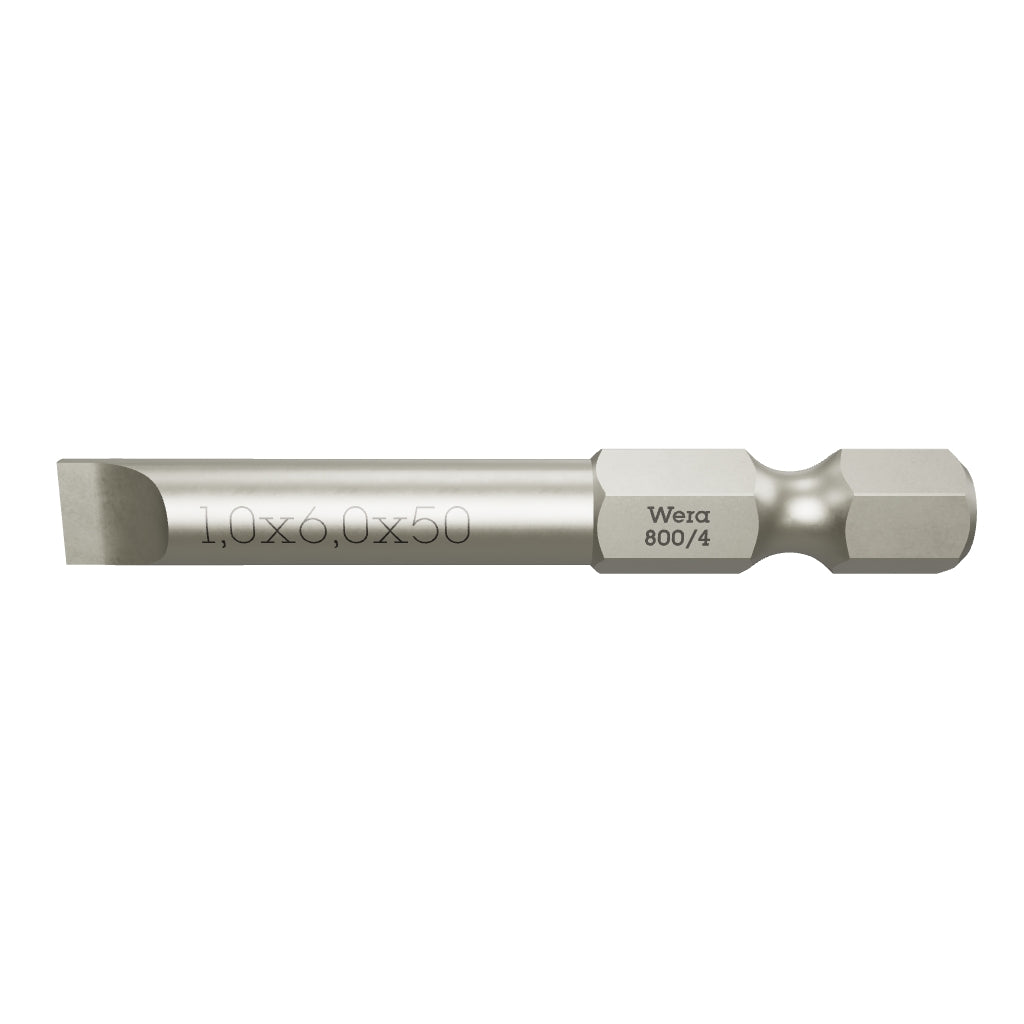 Wera 059335 1 x 6 x 50mm Slotted Power Bit - WR059335 - KC Tool