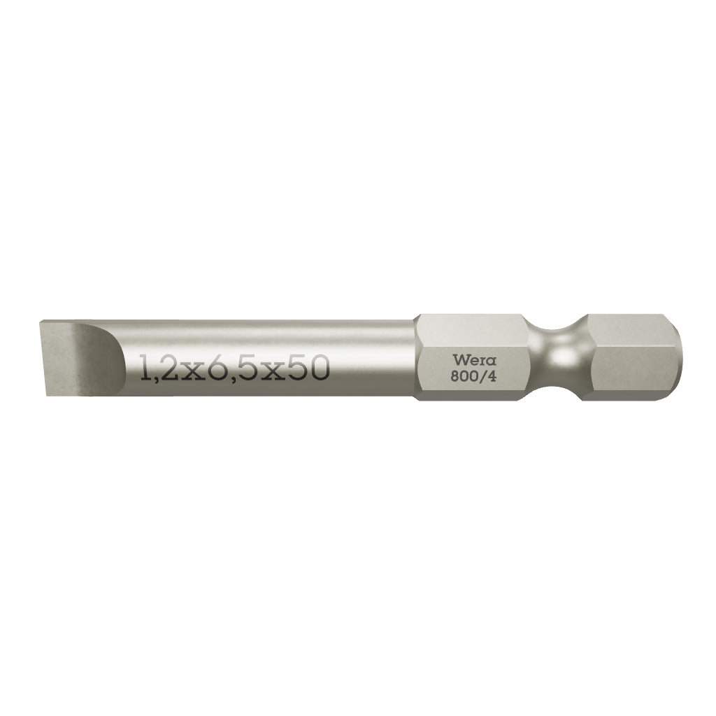 Wera 059337 1.2 x 6.5 x 50mm Slotted Power Bit - WR059337 - KC Tool