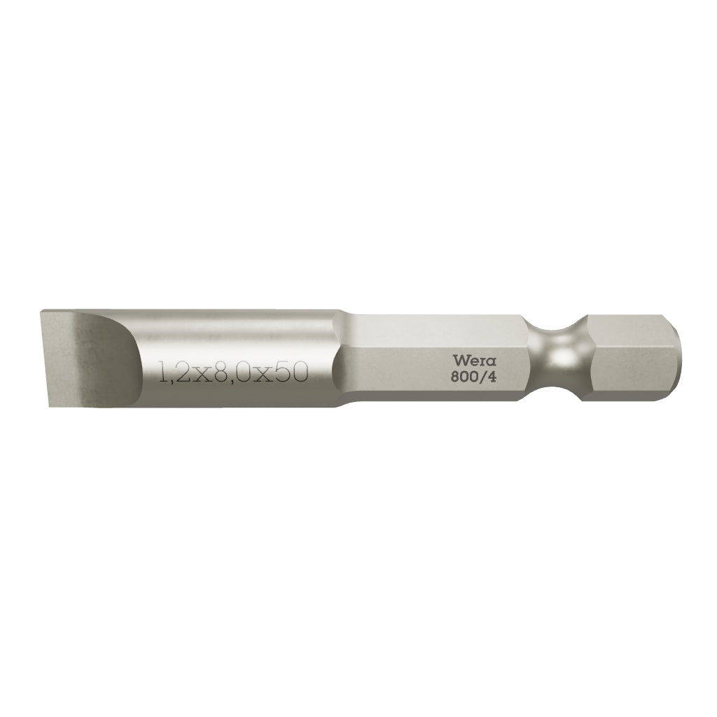 Wera 059340 1.2 x 8 x 50mm Slotted Power Bit - WR059340 - KC Tool