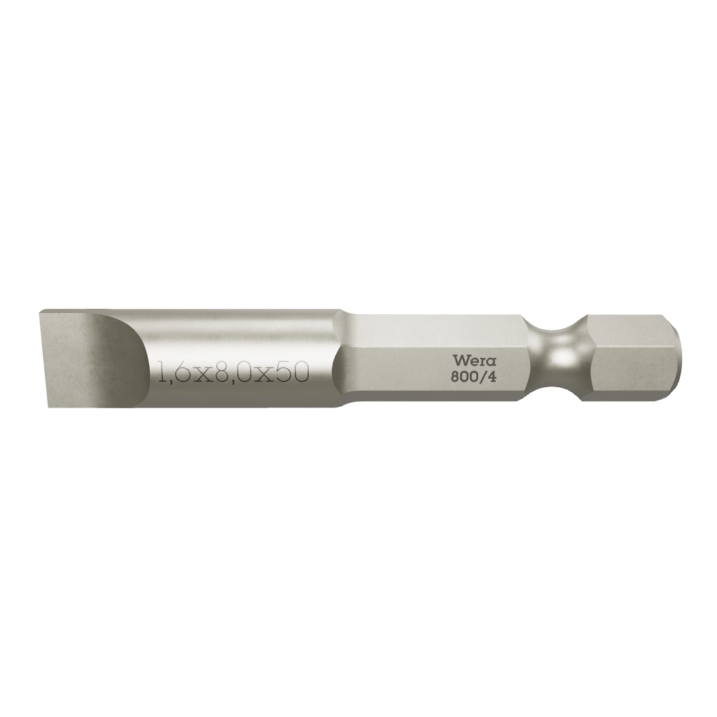 Wera 059345 1.6 x 8 x 50mm Slotted Power Bit - WR059345 - KC Tool