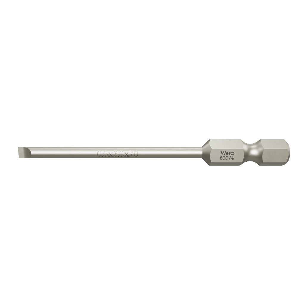 Wera 059466 0.5 x 3 x 70mm Slotted Power Bit - WR059466 - KC Tool