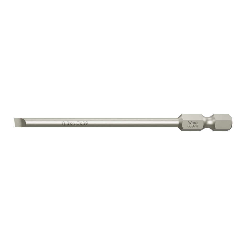 Wera 059480 0.8 x 4 x 89mm Slotted Power Bit - WR059480 - KC Tool