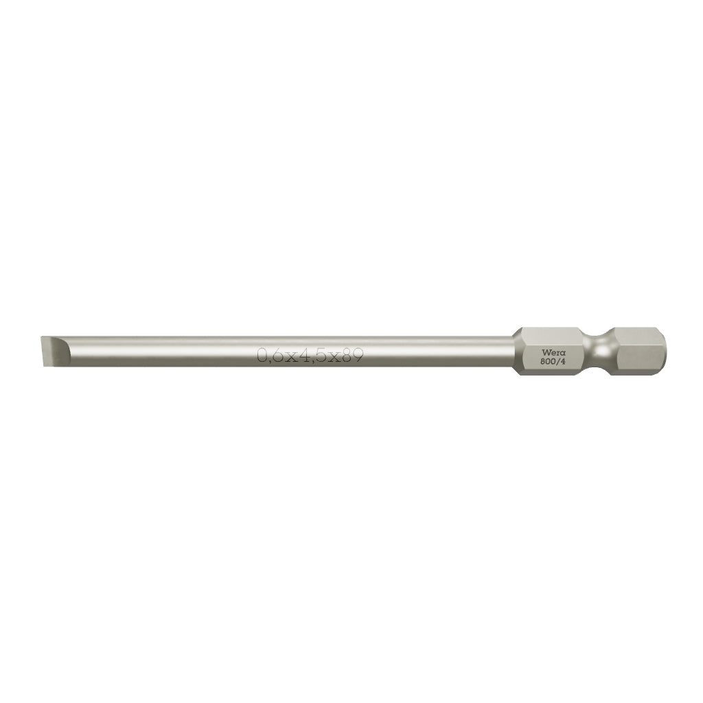 Wera 059489 0.6 x 4.5 x 89mm Slotted Power Bit - WR059489 - KC Tool
