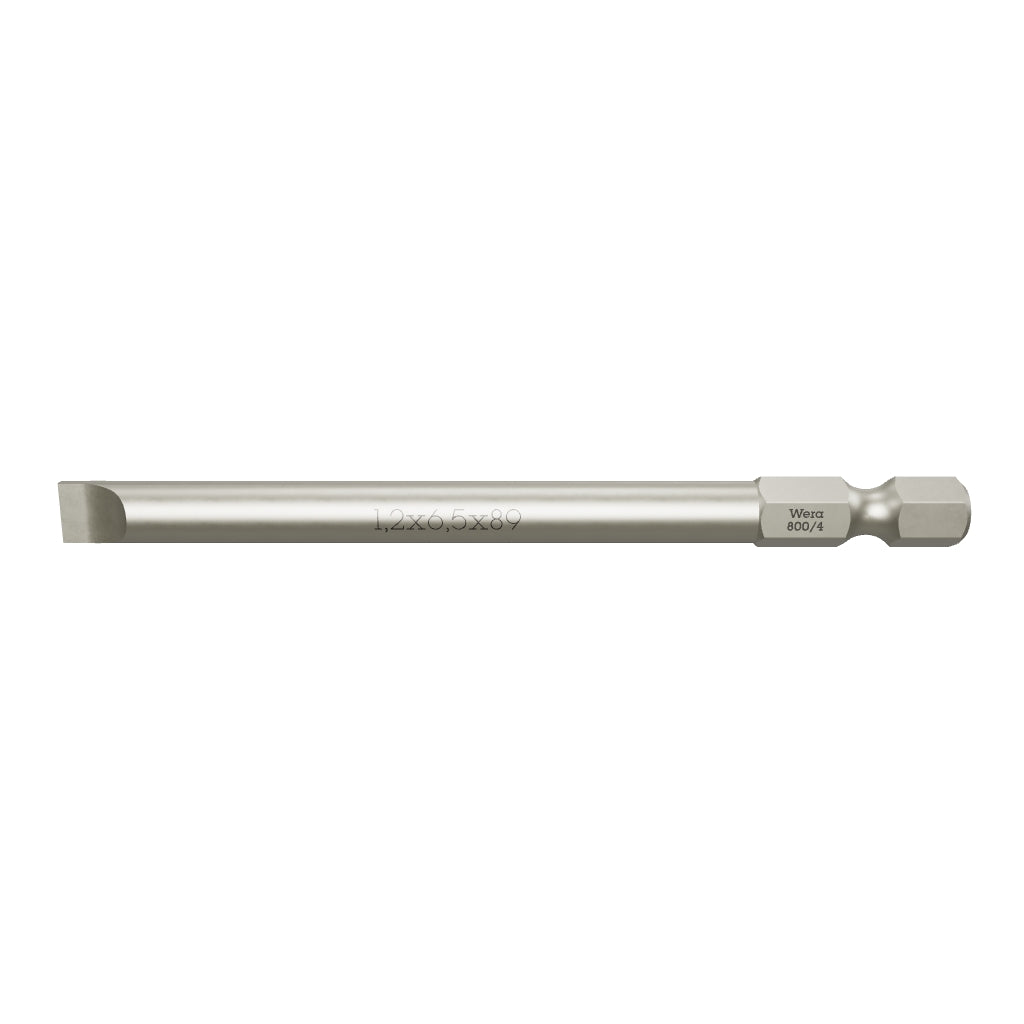 Wera 059490 1.2 x 6.5 x 89mm Slotted Power Bit - WR059490 - KC Tool