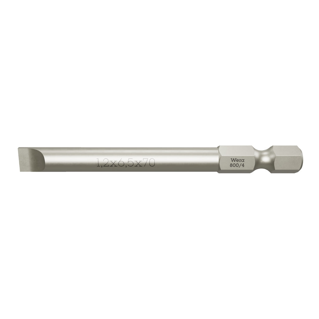 Wera 059492 1.2 x 6.5 x 70mm Slotted Power Bit - WR059492 - KC Tool