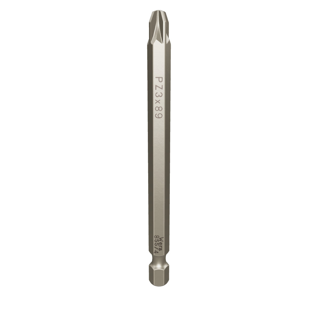 Wera 059575 Nickel-plated Pozidriv Bit, #3 x 89mm - WR059575 - KC Tool
