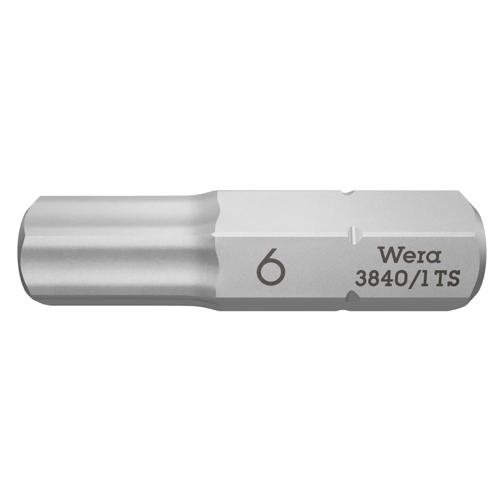 Wera 071076 6 x 25mm Stainless Steel Hex Torsion Insert Bit - WR071076 - KC Tool