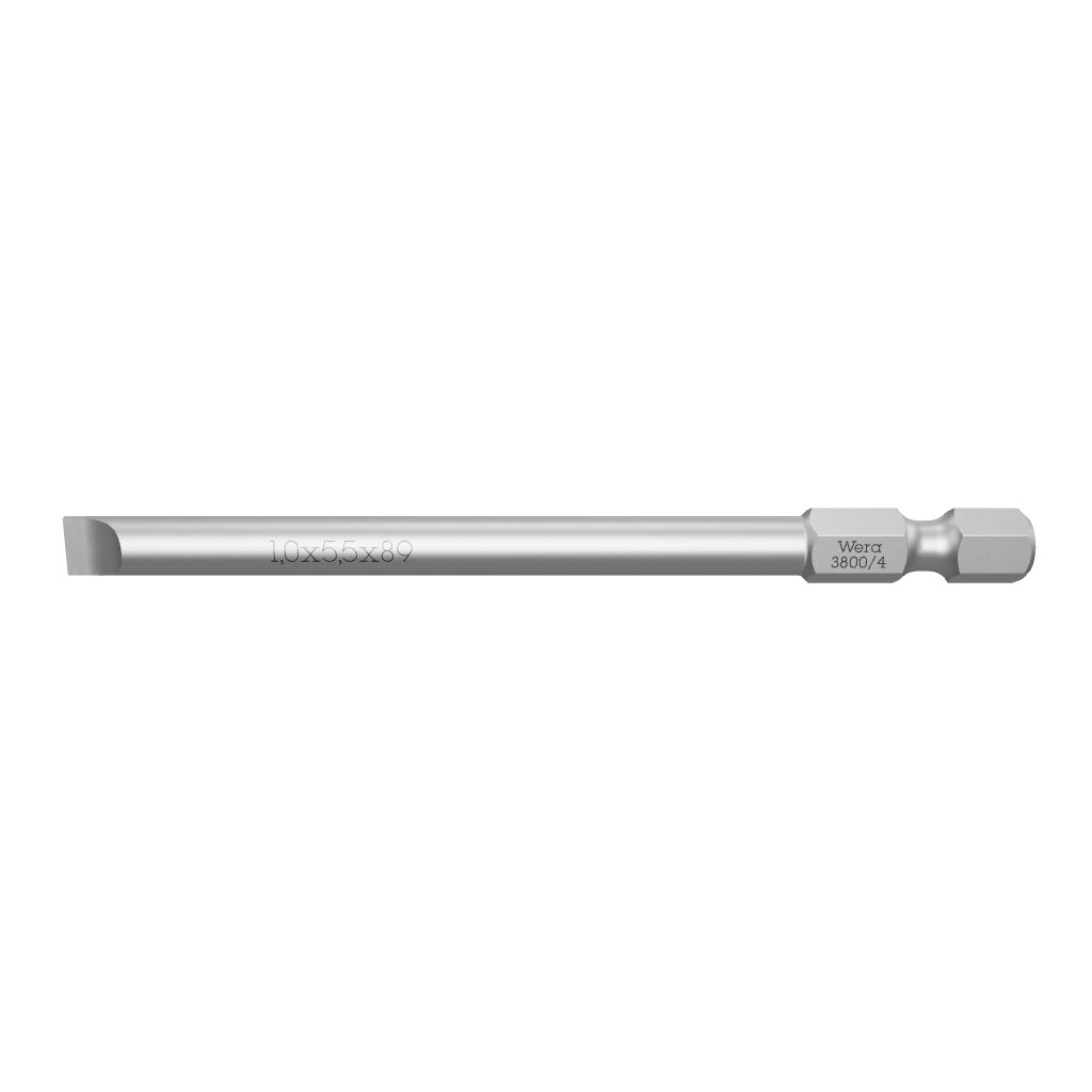 Wera 071080 5.5 x 89 Stainless Steel Slotted Power Bit - WR071080 - KC Tool