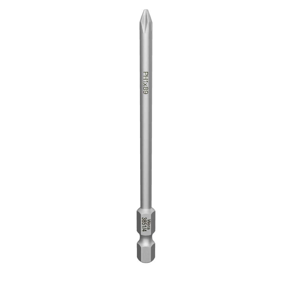 Wera 071081 #1 x 89mm Stainless Steel Phillips Power Bit - WR071081 - KC Tool