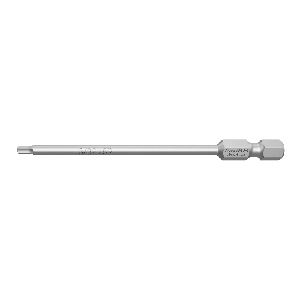 Wera 071105 3/32" x 89mm Stainless Steel Hex Power Bit - WR071105 - KC Tool