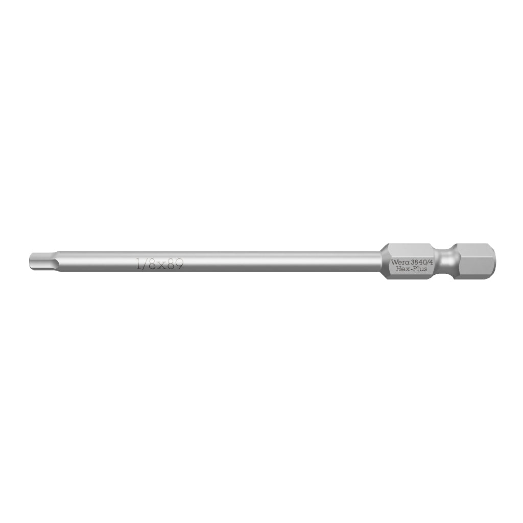Wera 071106 1/8" x 89mm Stainless Steel Hex Power Bit - WR071106 - KC Tool