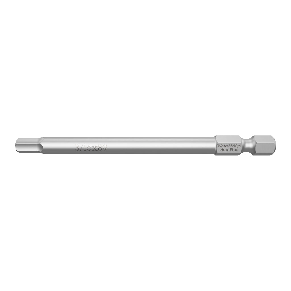 Wera 071108 3/16" x 89mm Stainless Steel Hex Power Bit - WR071108 - KC Tool