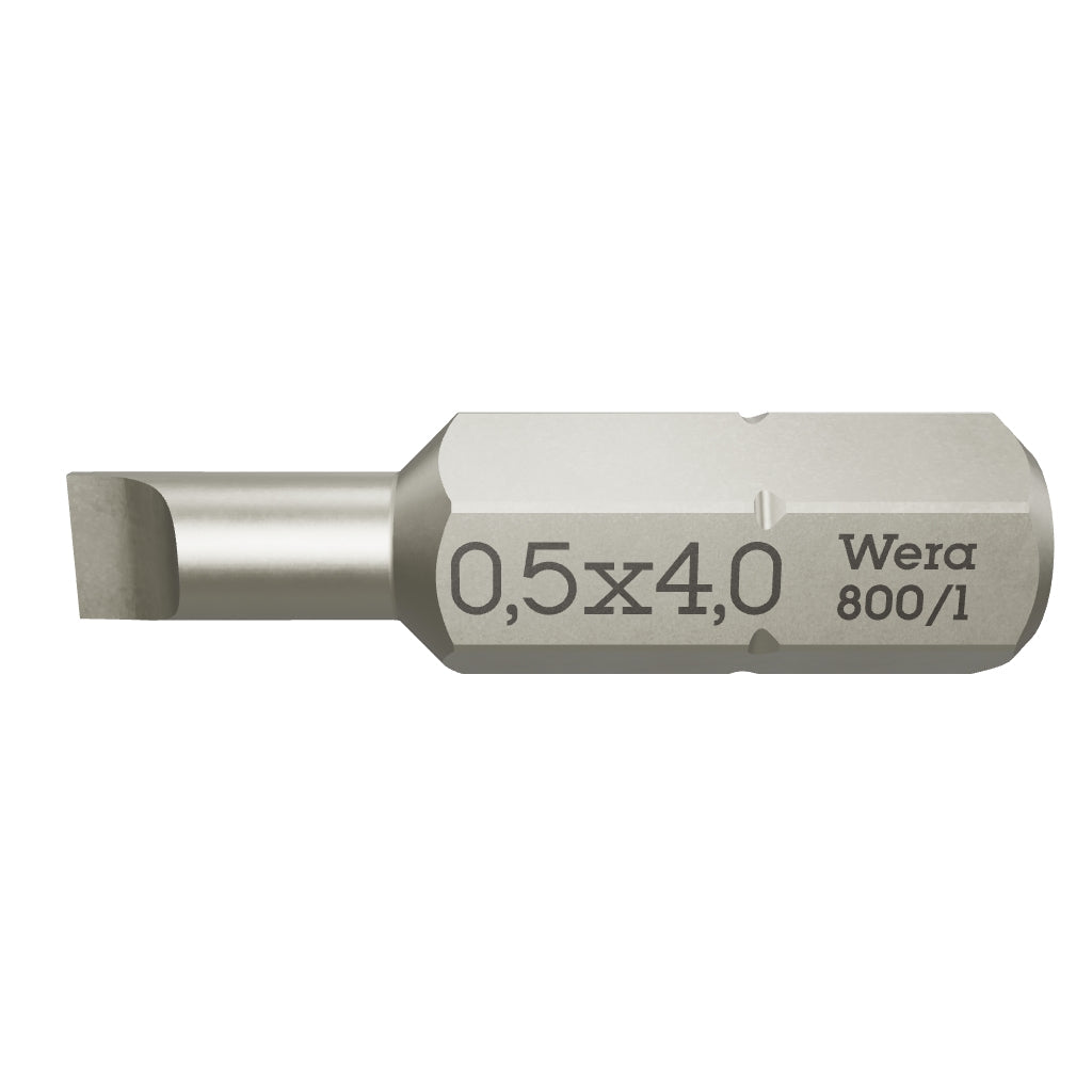 Wera 072050 0.5 x 4 x 25mm Slotted Bit - WR072050 - KC Tool