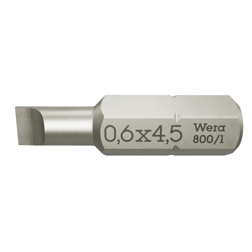 Wera 072055 0.6 x 4.5 x 25mm Slotted Bit - WR072055 - KC Tool