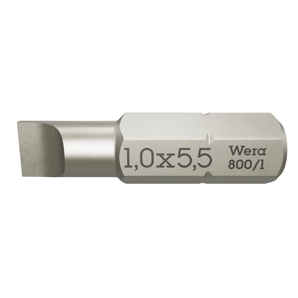 Wera 072059 1 x 5.5 x 25mm Slotted Bit - WR072059 - KC Tool
