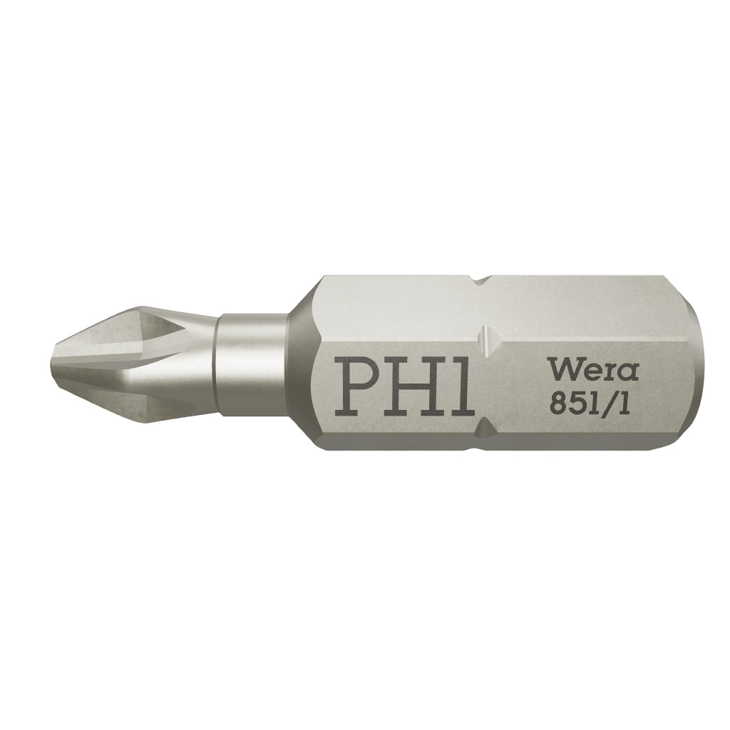 Wera 072070 #1 x 25mm Phillips Bit - WR072070 - KC Tool