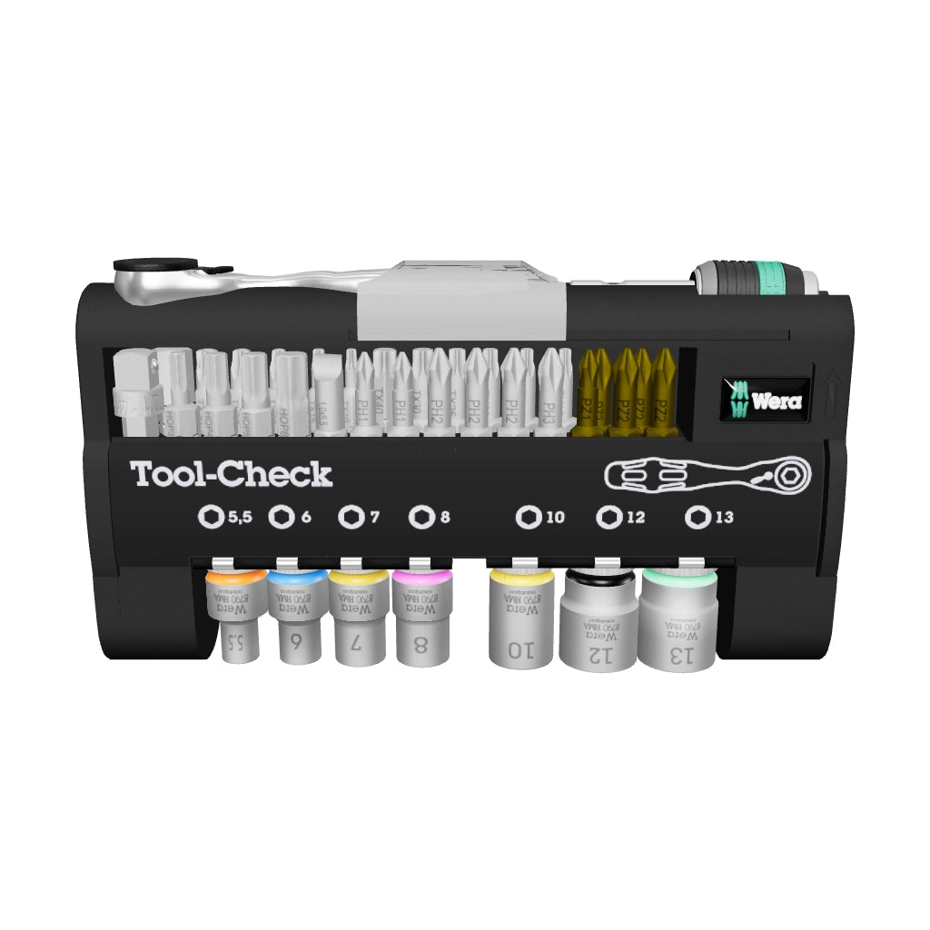 Wera 073220 Tool-Check 1 SB Bit Ratchet Set with Sockets - Metric - WR073220 - KC Tool