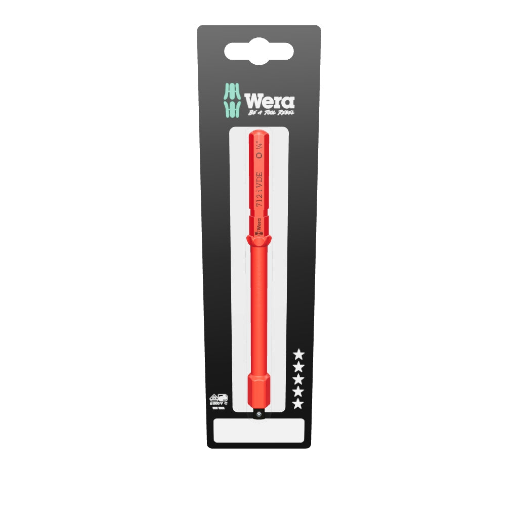 Wera 073702 Kraftform Kompakt A VDE 712 i SB Adapter blade, insulated, for 1/4" sockets - WR073702 - KC Tool