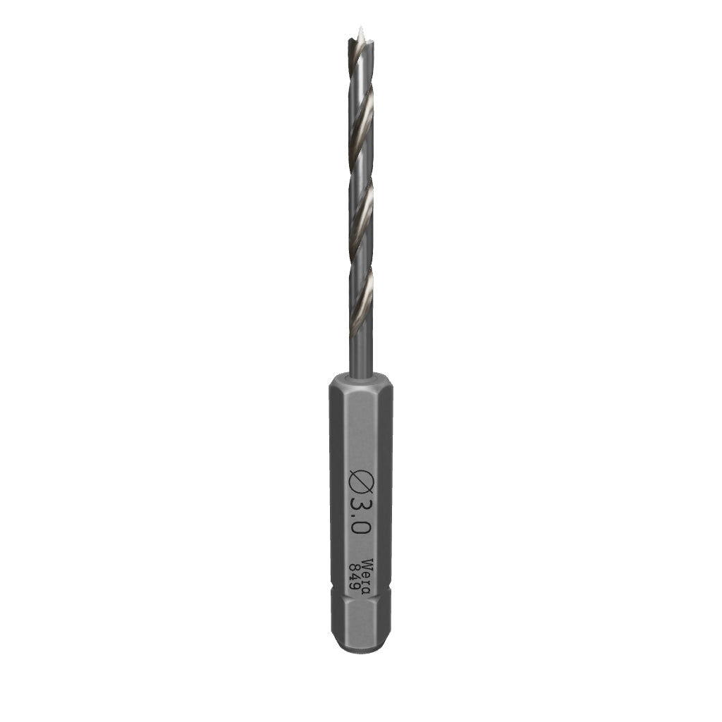 Wera 104600 HSS Twist Wood Drill Bit 3.0mm - WR104600 - KC Tool