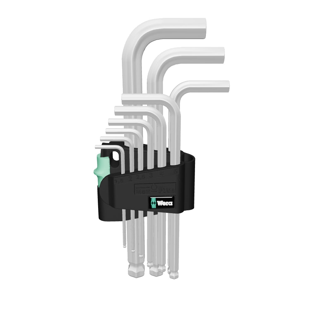 Wera 133163 Metric Chrome Ball-End L-key Set - WR133163 - KC Tool