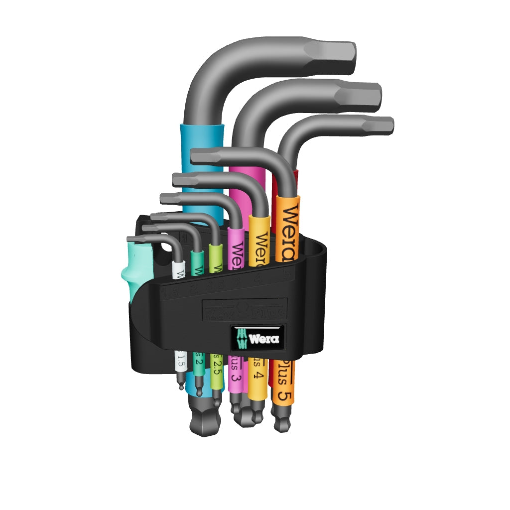 Wera 133164 Multicolor 2 Metric Hex-Plus L-key Set, BlackLaser - WR133164 - KC Tool