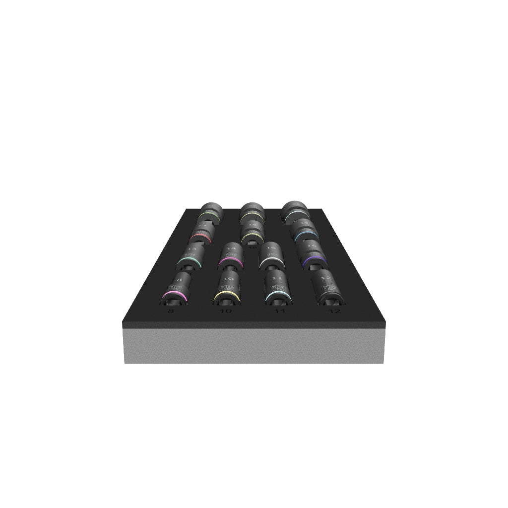 Wera 150118 9728 Foam Insert Zyklop B 3/8" Impaktor Deep Socket Set 1, 14 Pieces - WR150118 - KC Tool