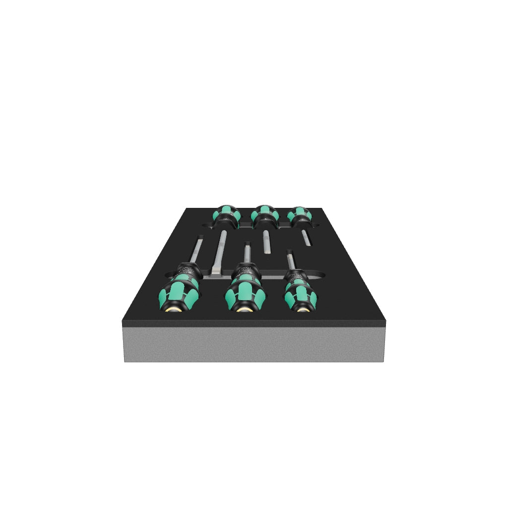 Wera 150128 Kraftform Foam Insert Series 300 Screwdriver Set 2, 6 Pieces - KC Tool