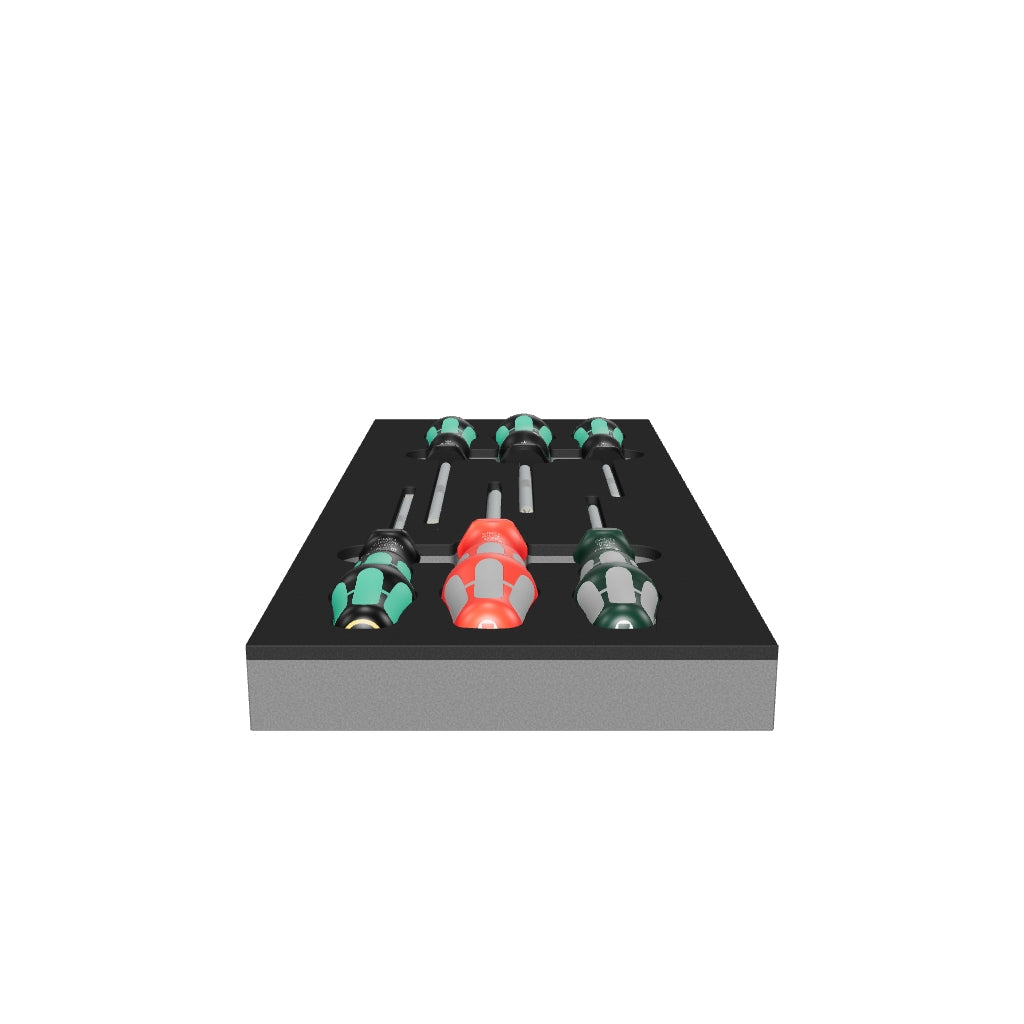 Wera 150129 Kraftform Foam Insert Series 300 Screwdriver Set 3, 6 Pieces - KC Tool