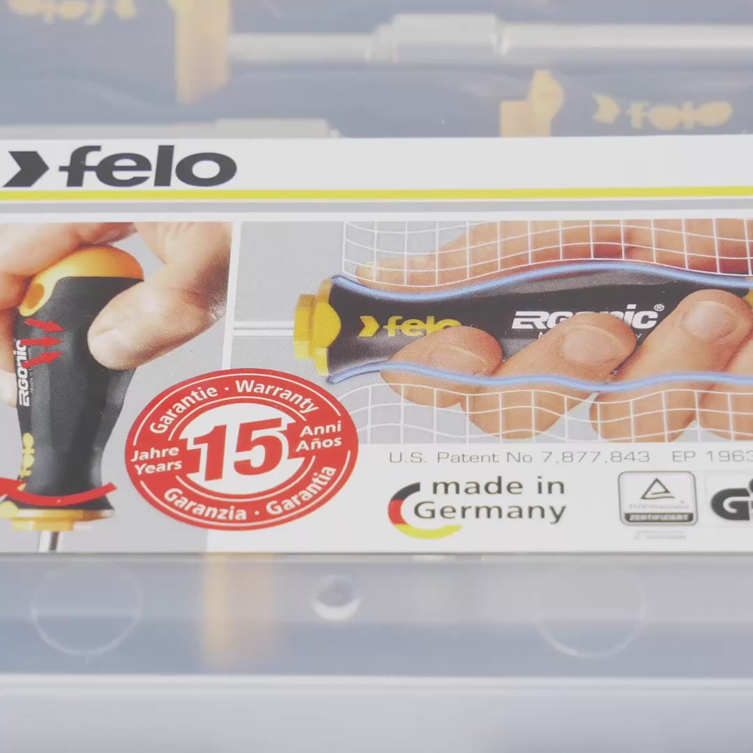 Load video: Felo Ergonic M-TEC Metric Nut Driver Set, 5.5 - 13mm, 6 Pieces