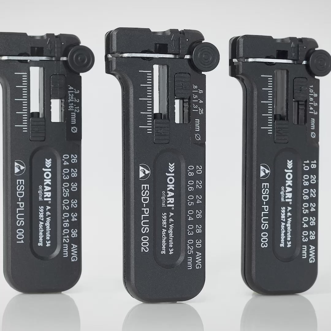 Load video: Jokari ESD-Plus 002 ESD Precision Wire Stripper, 30 - 20 AWG