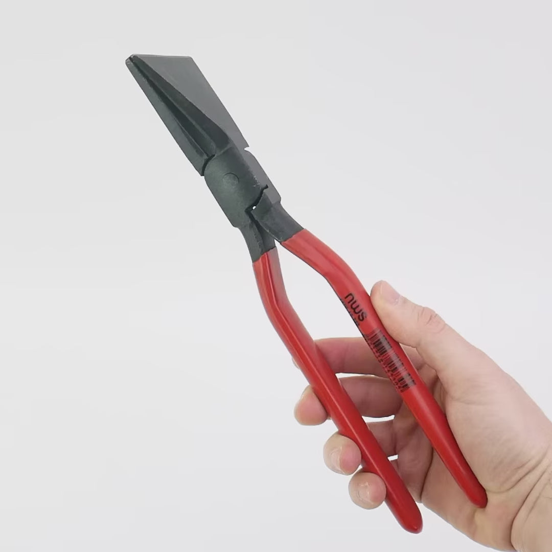 Load video: NWS 11" Plumbers Seaming Pliers - Atramentized - Plastic Grip