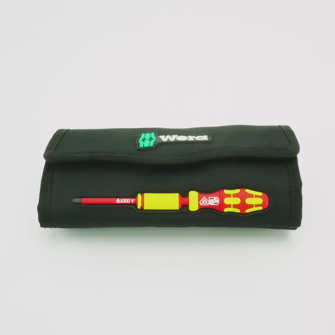 Load video: Wera 135906 KK VDE 16 Piece 1.2 - 3.0 Nm Adjustable Insulated Torque Screwdriver Set with 817 Handle