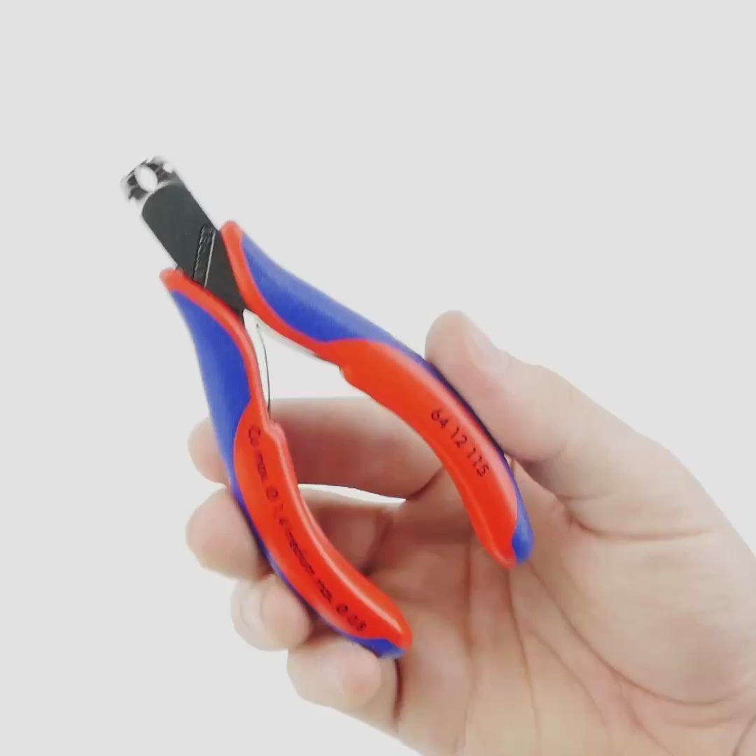 Load video: Knipex Electronics End Cutting Nippers w/ Small Bevel - MultiGrip
