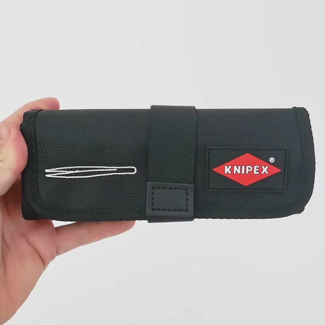 Load video: Knipex ESD Plastic Tweezer Set in Tool Roll, 5 Pieces